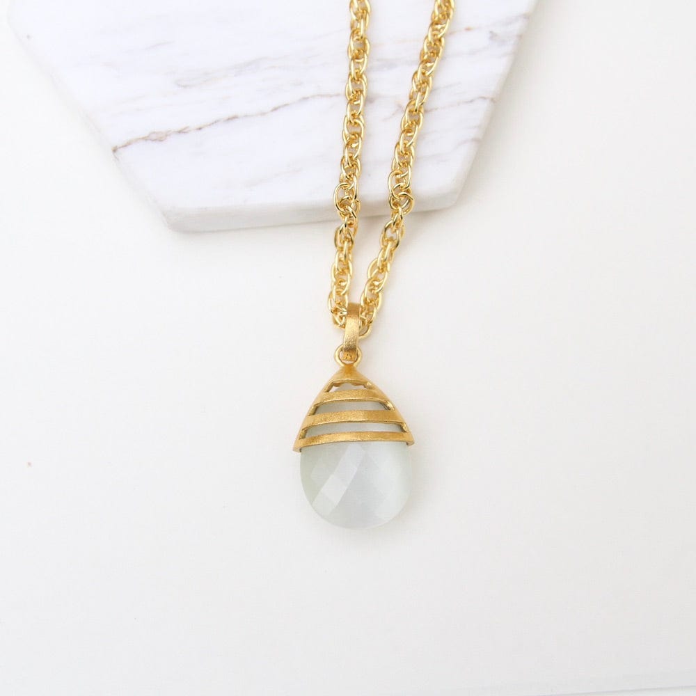 
                  
                    NKL-GPL Caged Teardrop Ice Pearl Pendant Necklace
                  
                