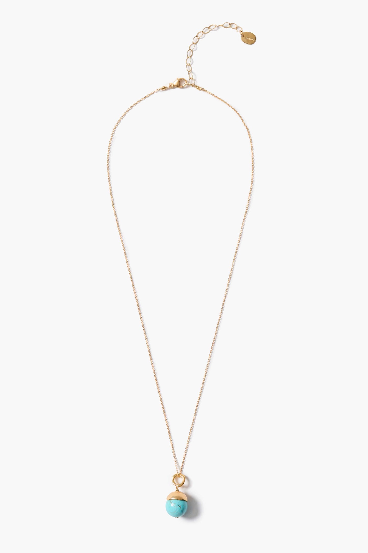 NKL-GPL Capped Orb Necklace - Turquoise