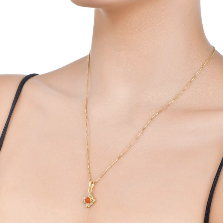 NKL-GPL Carnelian and Tanzanite Pendant Necklace