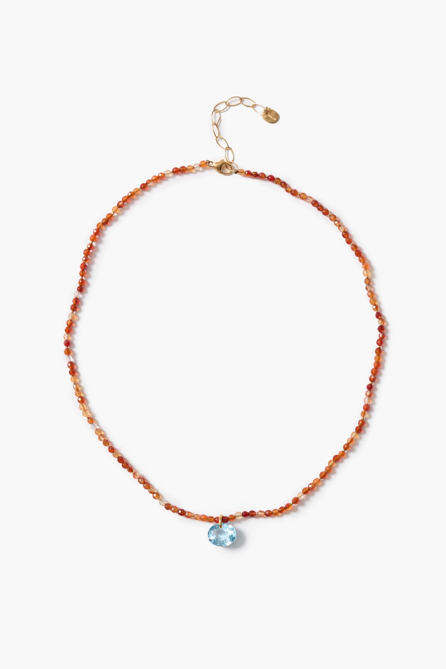 NKL-GPL Carnelion & Blue Topaz Necklace
