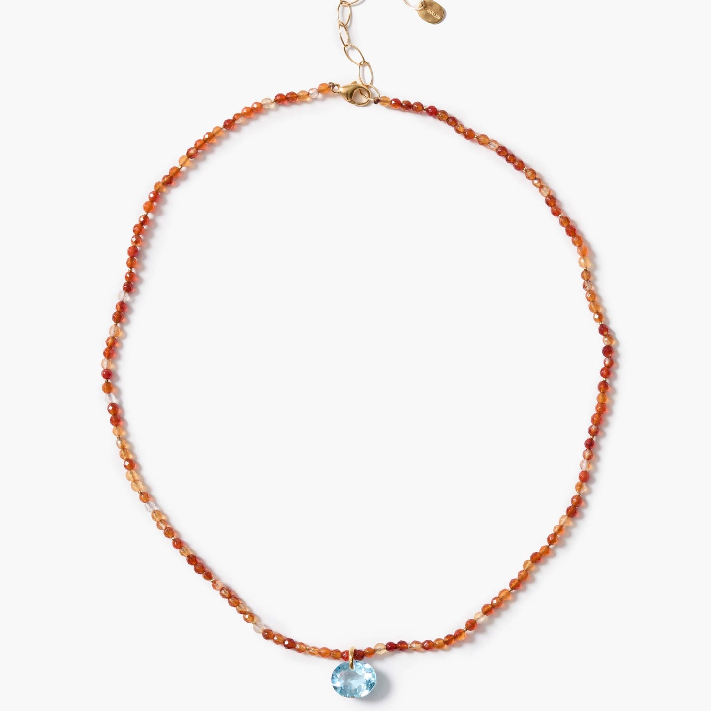 NKL-GPL Carnelion & Blue Topaz Necklace