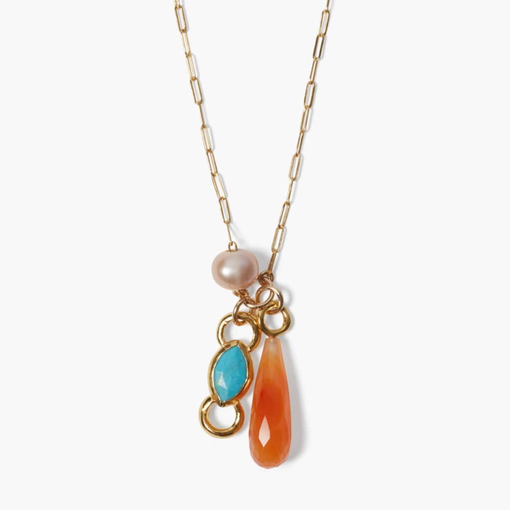 NKL-GPL Castillo Charm Necklace in Turquoise Mix