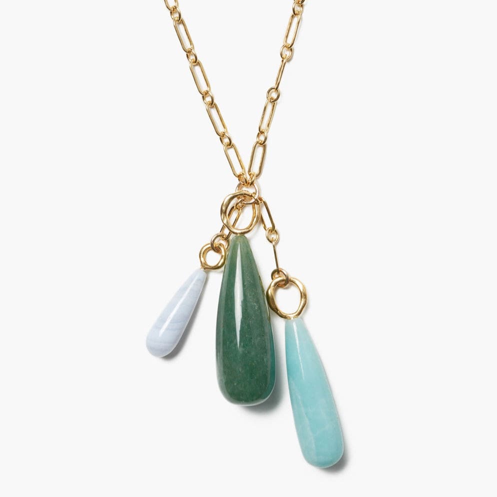 NKL-GPL Castillo Pendant Necklace in Green Mix