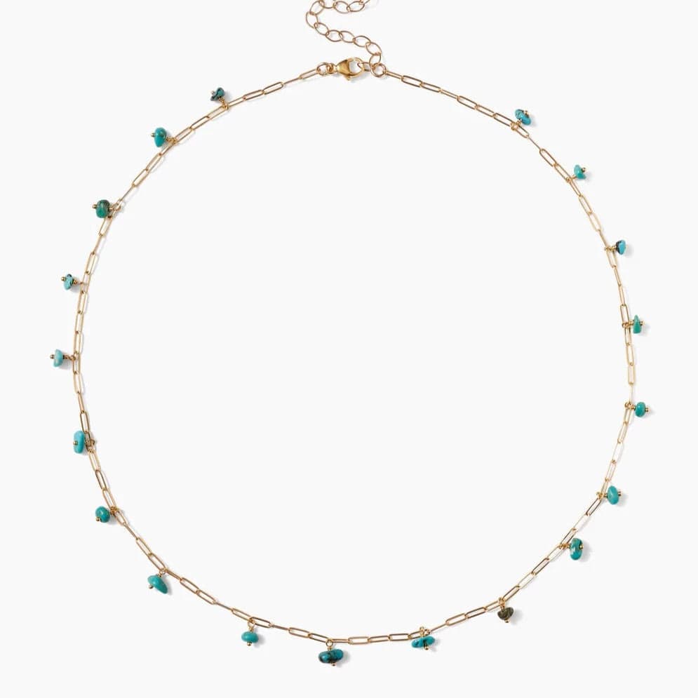 NKL-GPL Cayman Short Necklace in Turquoise