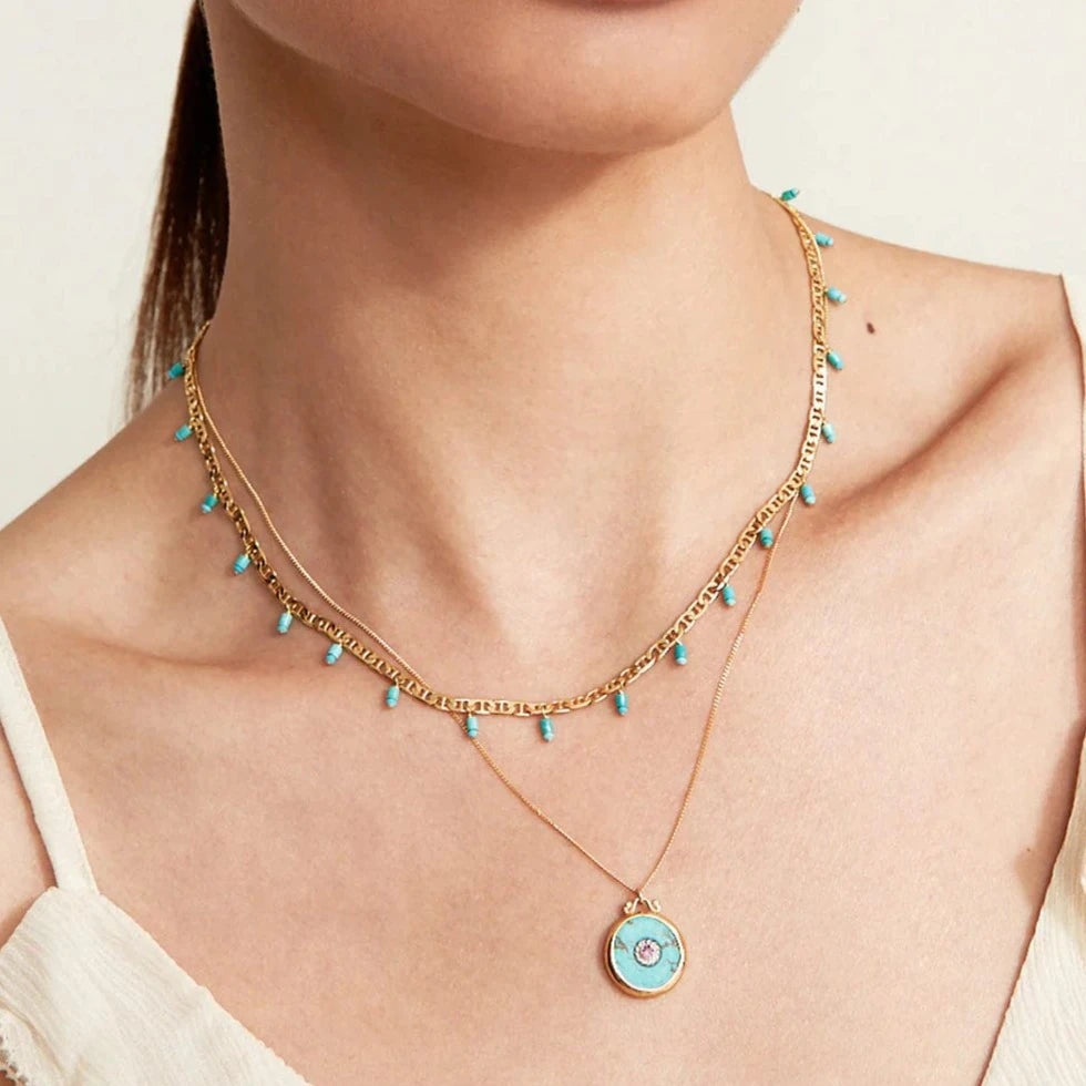 NKL-GPL Celeste Necklace Turquoise