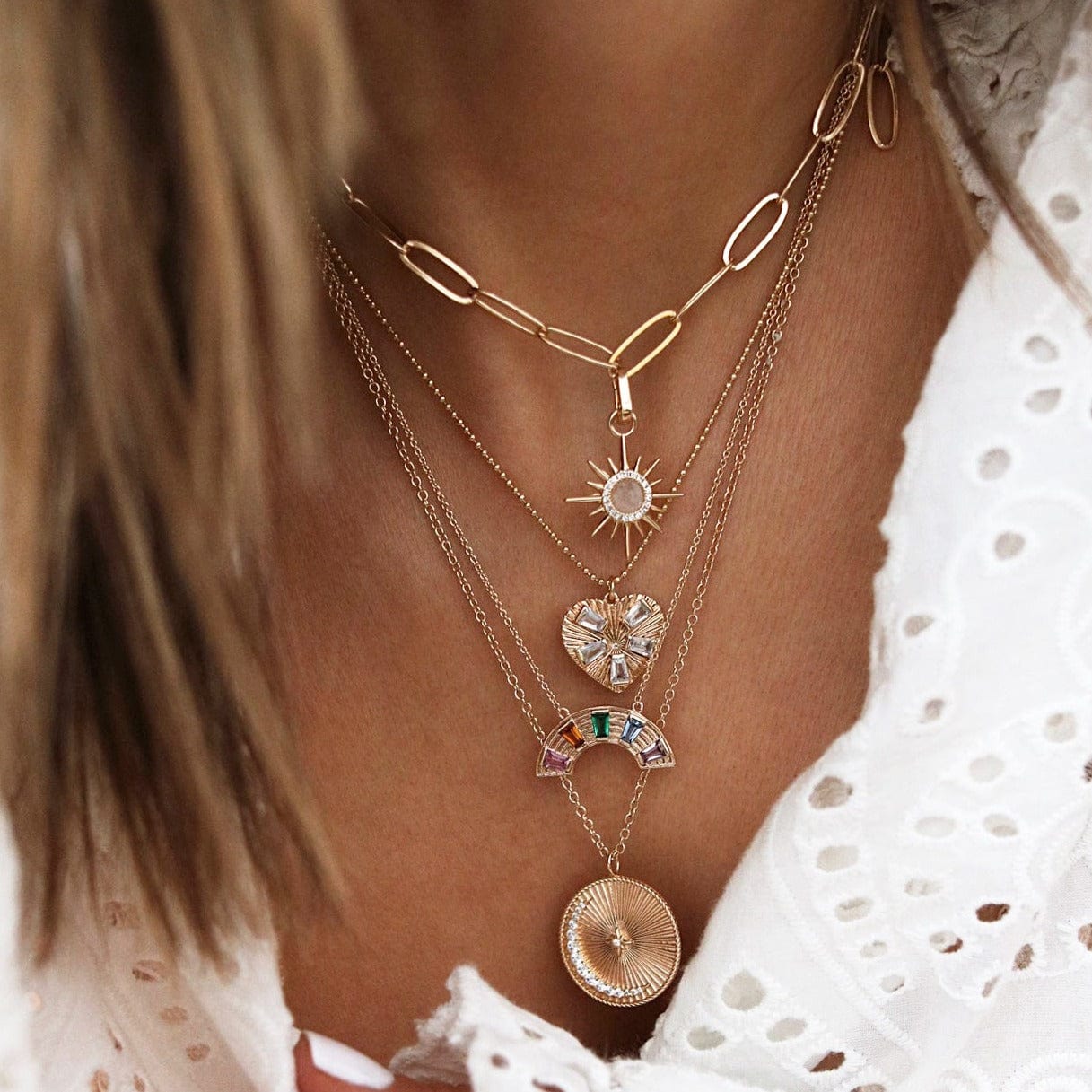 NKL-GPL Celestial Coin Pendant Necklace