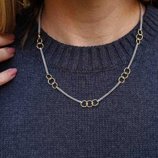 NKL-GPL Chain & Circles Necklace