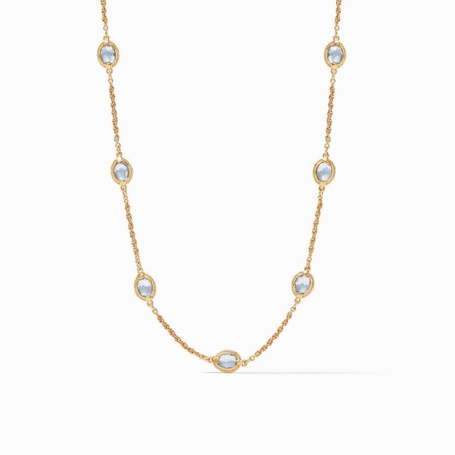 NKL-GPL CHALCEDONY BLUE CALYPSO DEMI DELICATE STATION NECKLACE