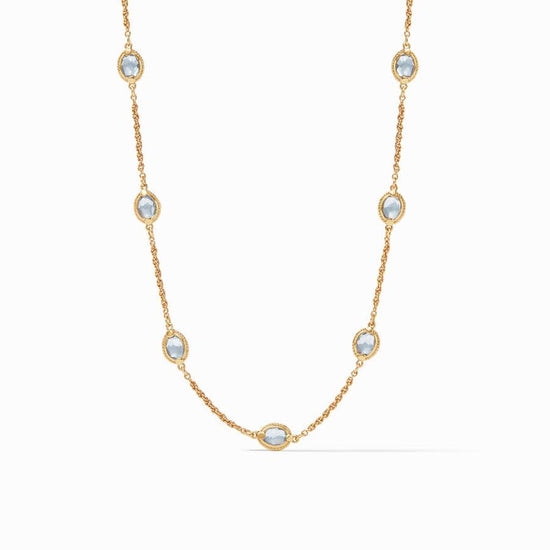 Load image into Gallery viewer, NKL-GPL CHALCEDONY BLUE CALYPSO DEMI DELICATE STATION NECKLACE
