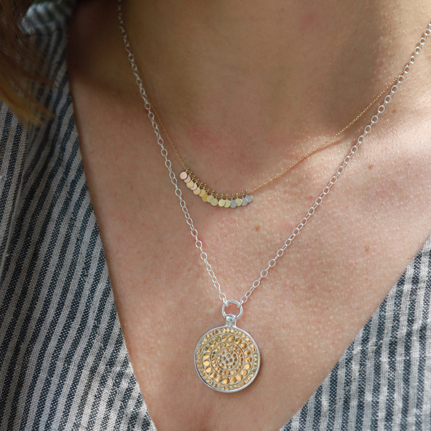 Gold Initial Disc Necklace - Flutterby Jewellery