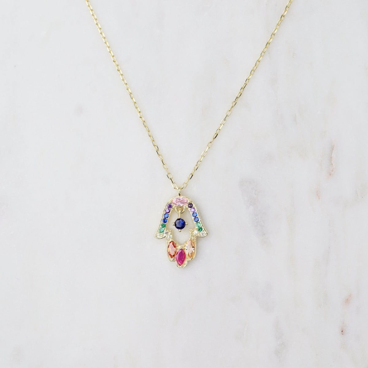 NKL-GPL Colorful Hamsa Pendant