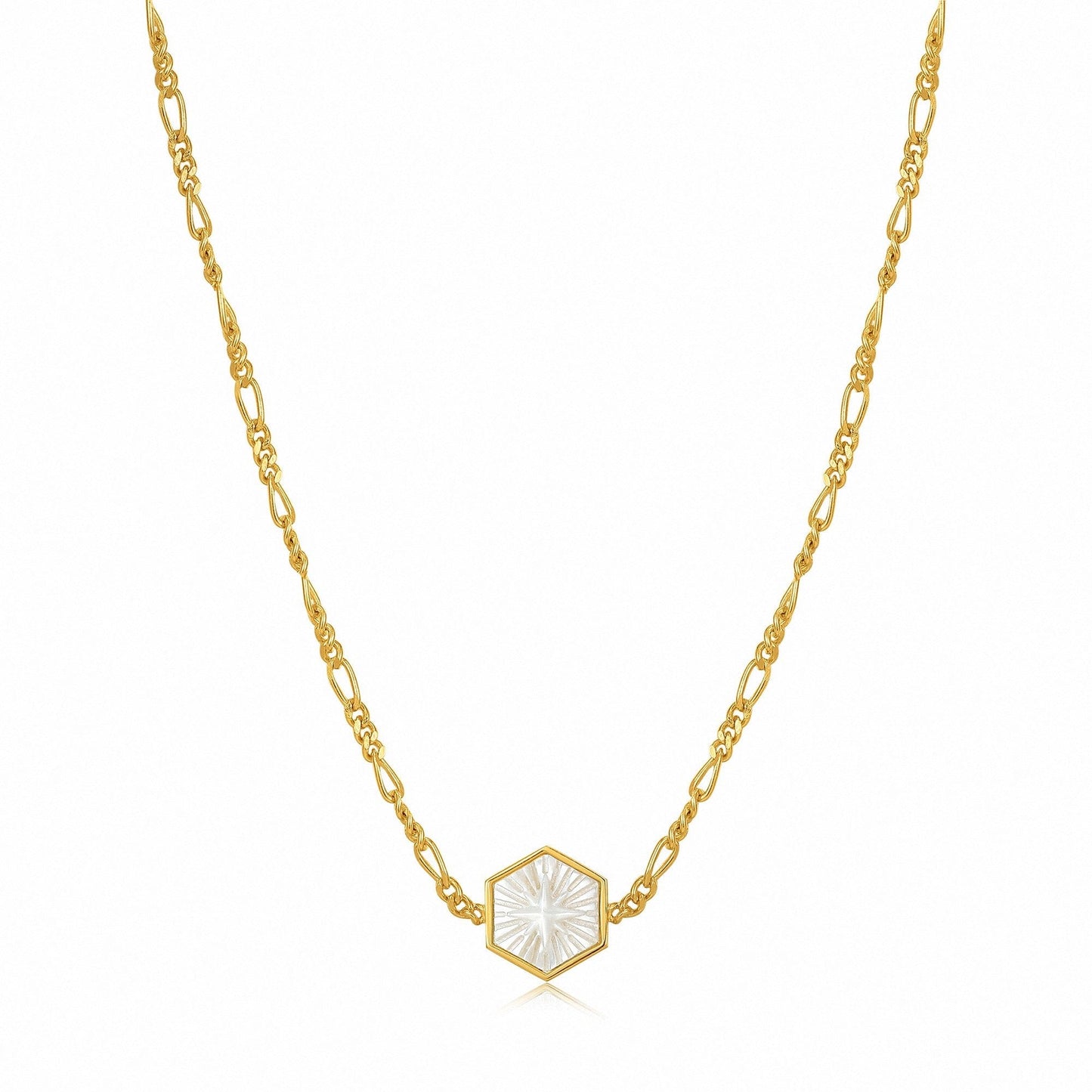 NKL-GPL Compass Emblem Gold Fiagro Chain Necklace