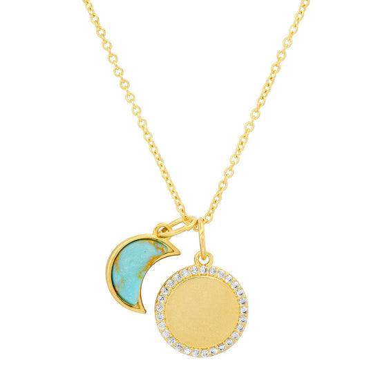 NKL-GPL Crescent Moon Charm Necklace