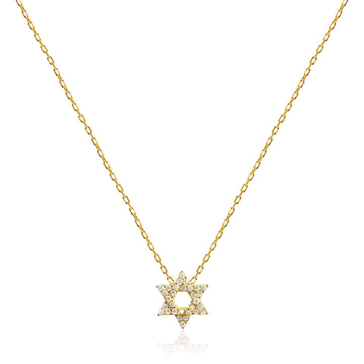 NKL-GPL CZ Star of David Necklace Gold Plated