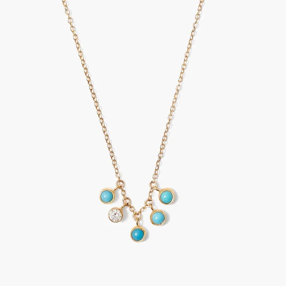 NKL-GPL Delilah Charm Necklace Turquoise Mix