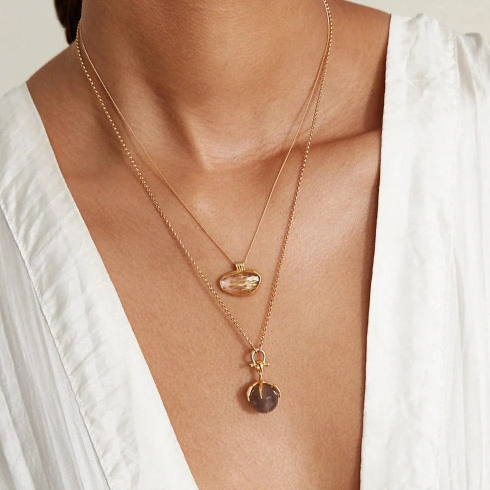 NKL-GPL Delta Necklace Rutilated Quartz