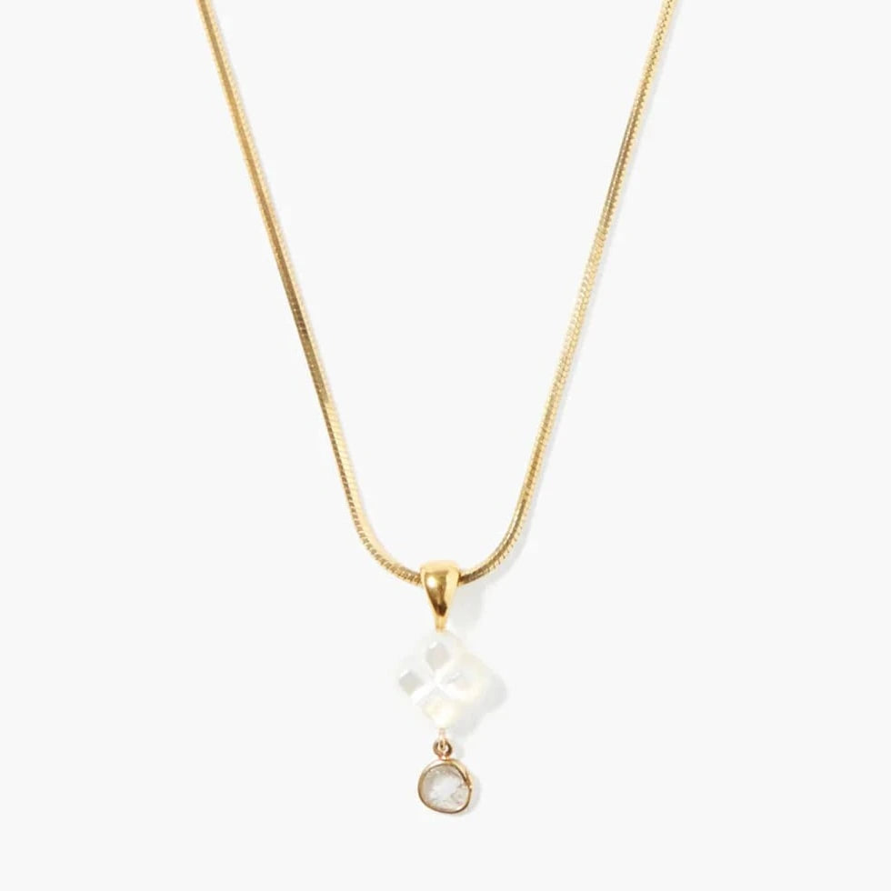 
                      
                        NKL-GPL DIAMOND DROP CLOVER NECKLACE WHITE MOP
                      
                    