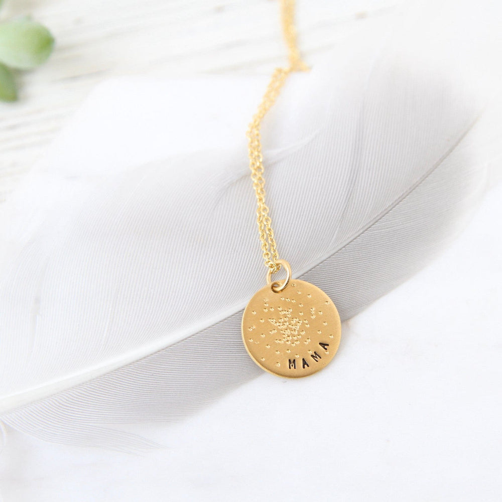 
                      
                        NKL-GPL Diamond Dusted Mini Coin Necklace - "Mama"
                      
                    