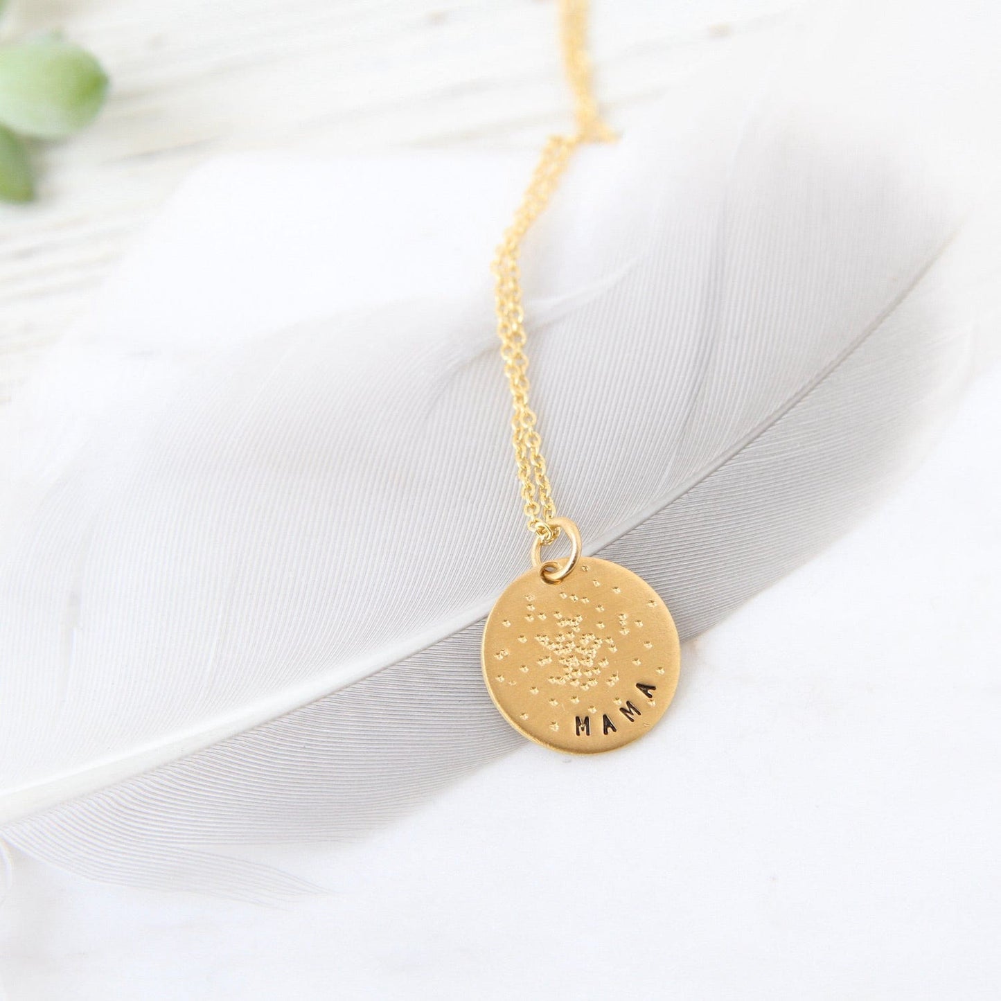 NKL-GPL Diamond Dusted Mini Coin Necklace - "Mama"