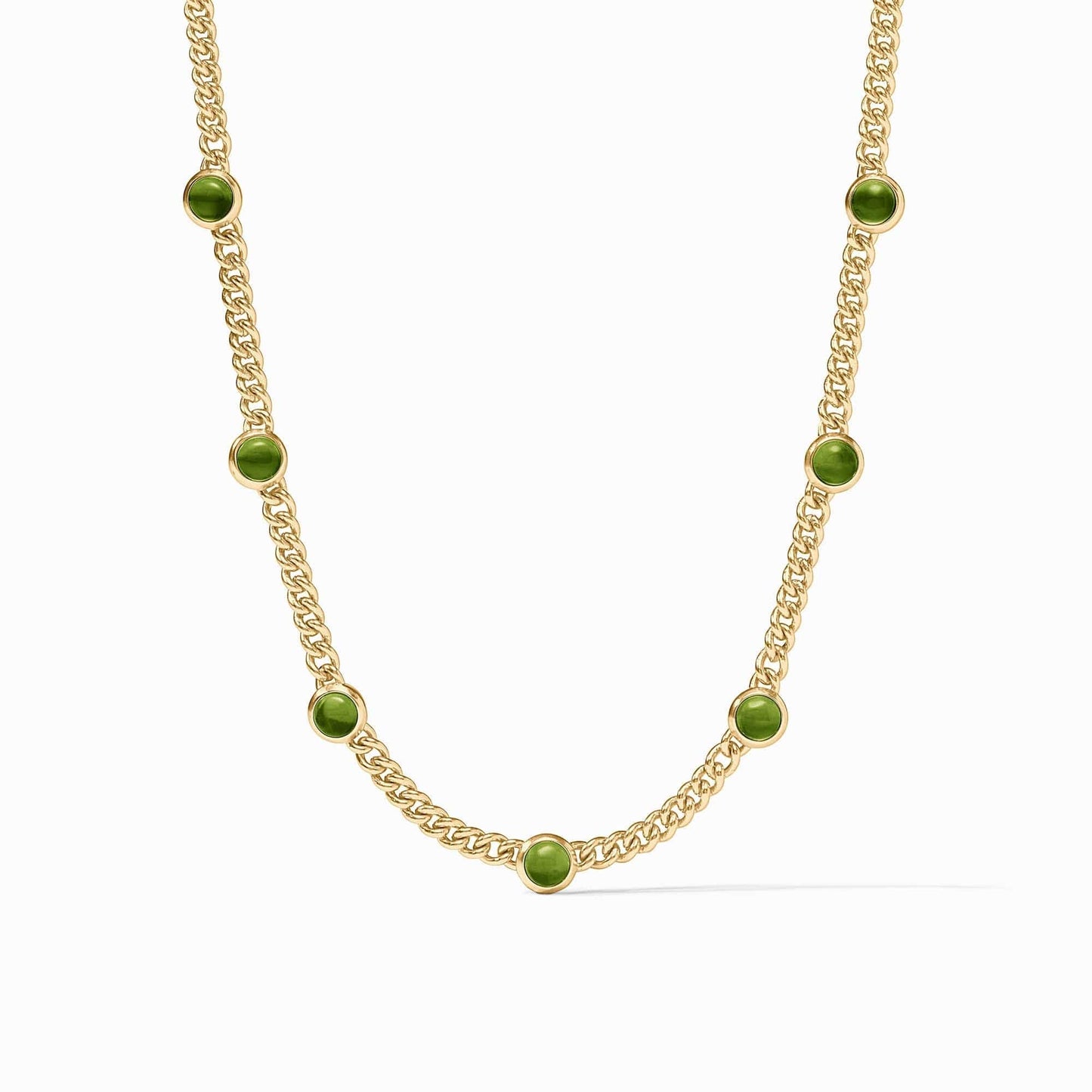 NKL-GPL Dolce Delicate Station Necklace Iridescent Palmetto Green
