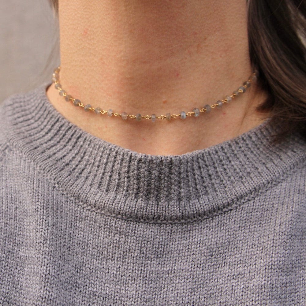 NKL-GPL Dreamer ~ Gold Wish Choker ~ Labradorite