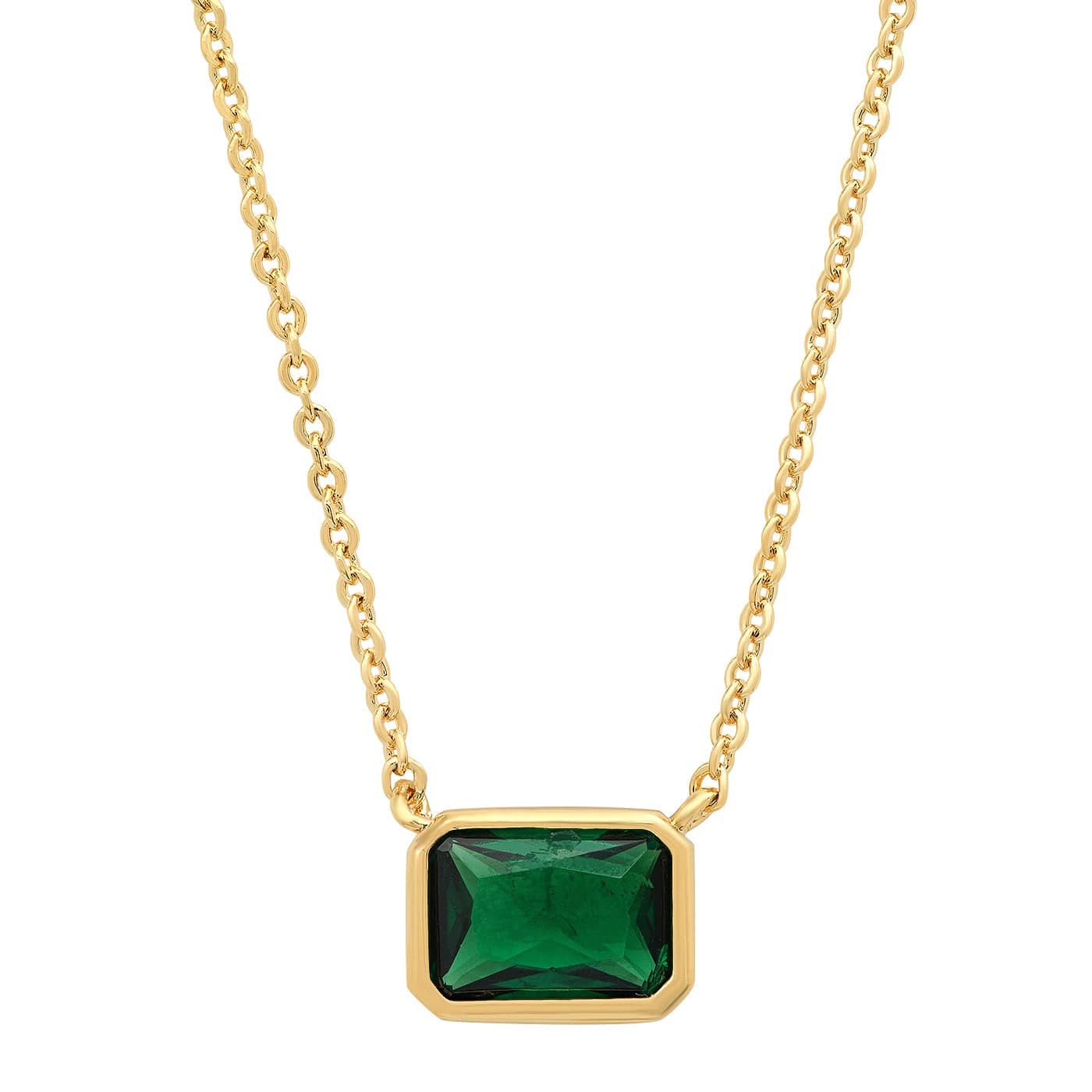 NKL-GPL East West Bezel Center Stone Necklace