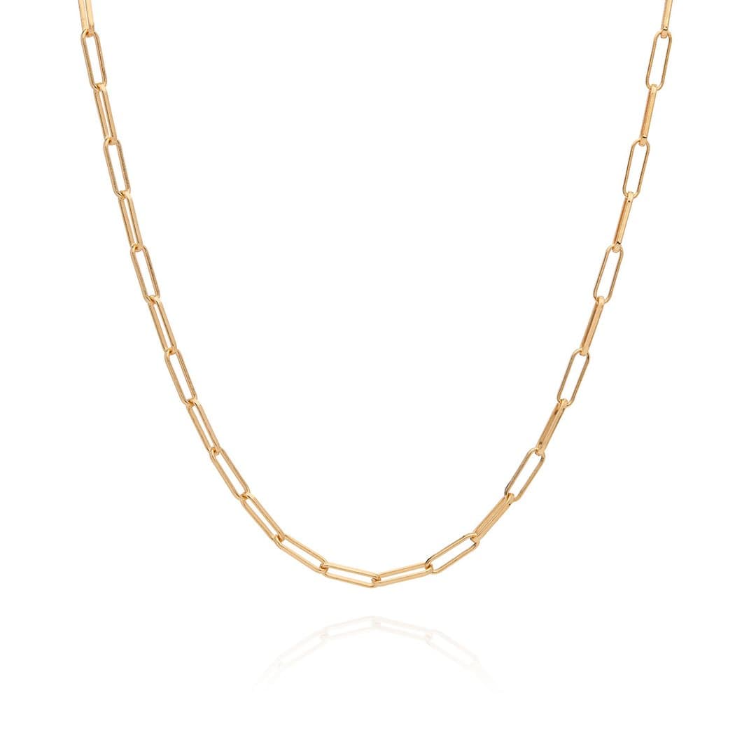 Load image into Gallery viewer, NKL-GPL Elongated Box Chain Necklace in Gold
