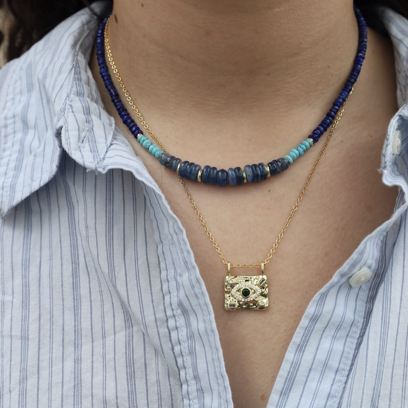 NKL-GPL Emerald Eye Necklace