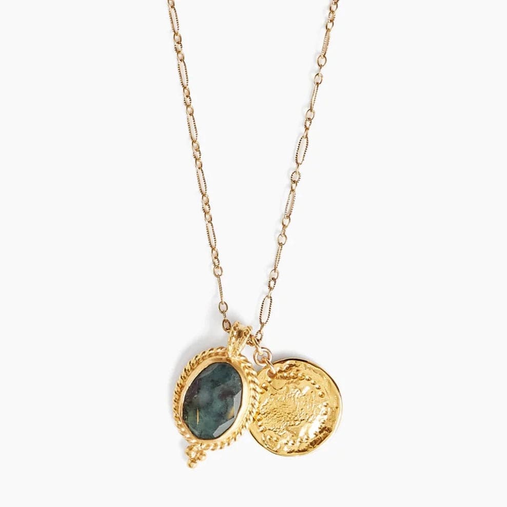 NKL-GPL Emerald Vignette Charm Necklace