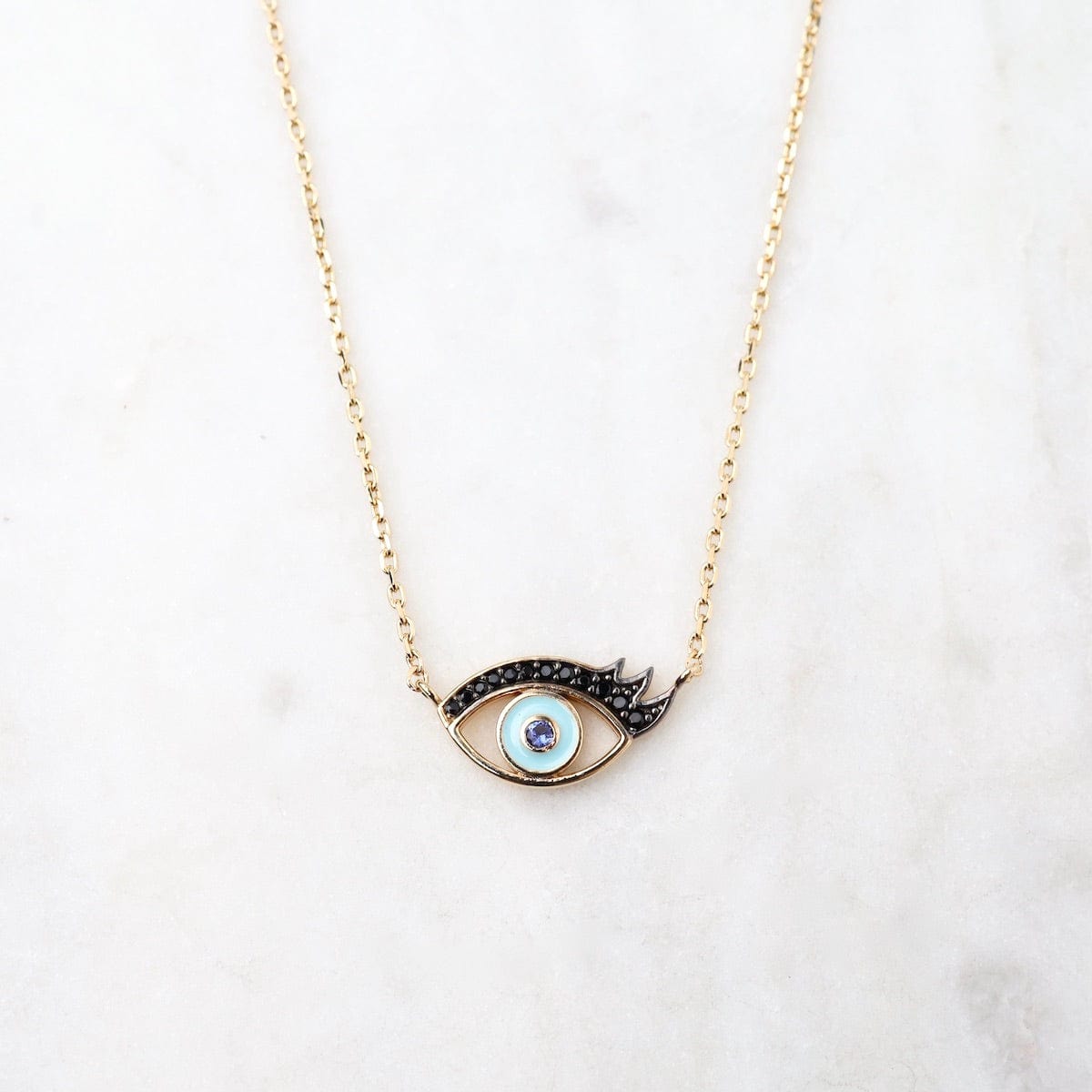 NKL-GPL Enamel Evil Eye Necklace