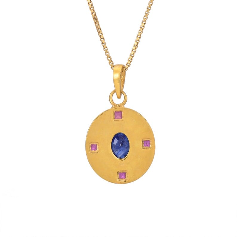 
                      
                        NKL-GPL Enameled Sapphire and Ruby Pendant Necklace
                      
                    