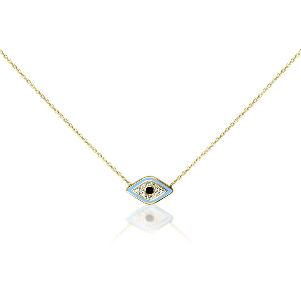 NKL-GPL Evil Eye Baby Blue Pendant - Gold Plated