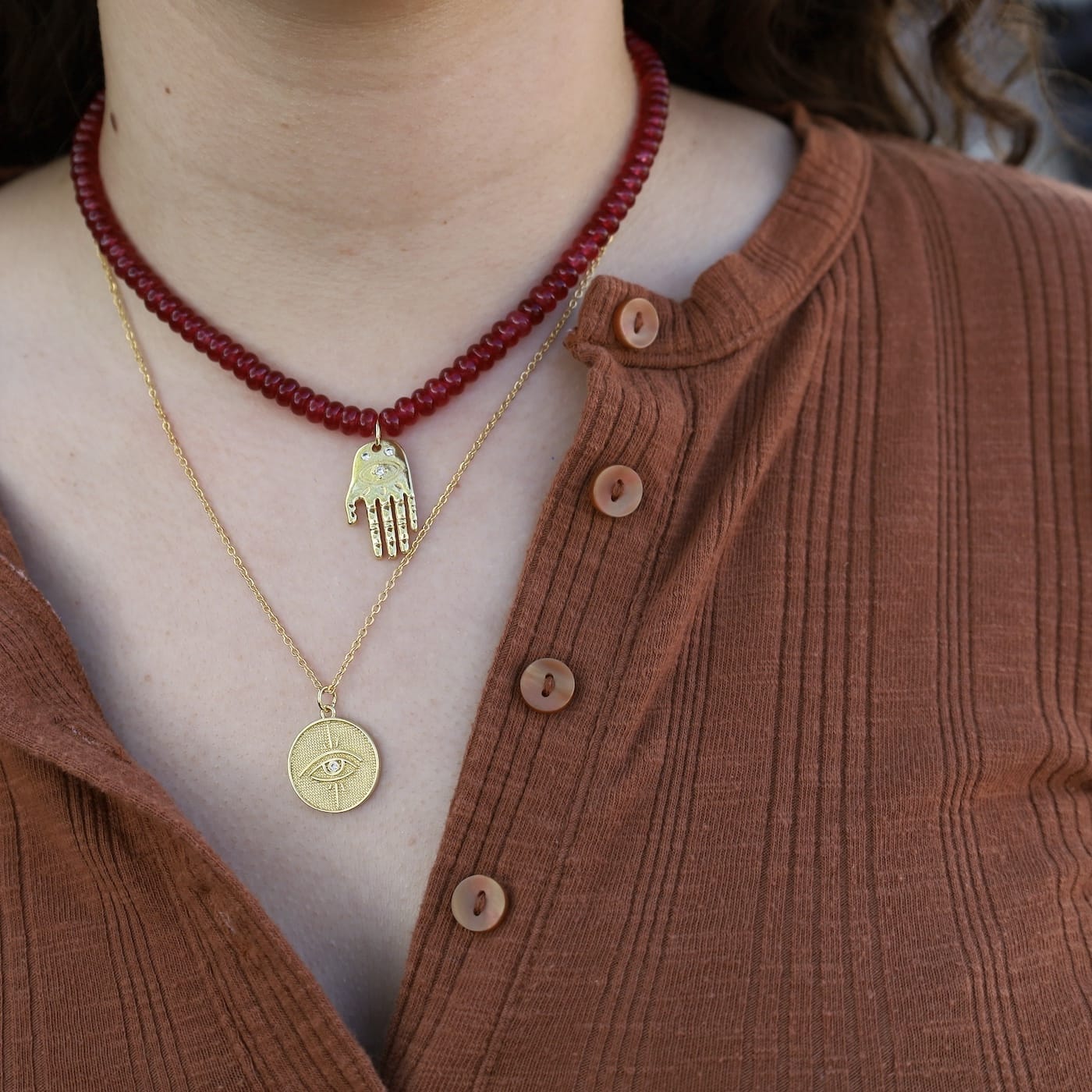 NKL-GPL Evil Eye Coin Necklace