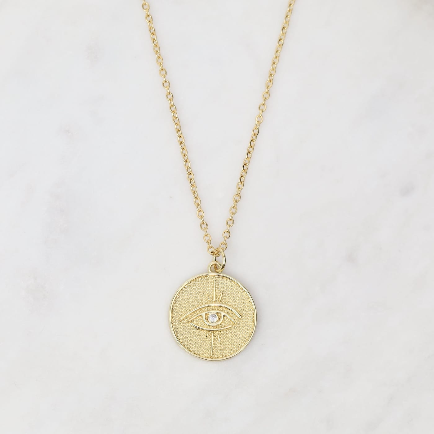 NKL-GPL Evil Eye Coin Necklace