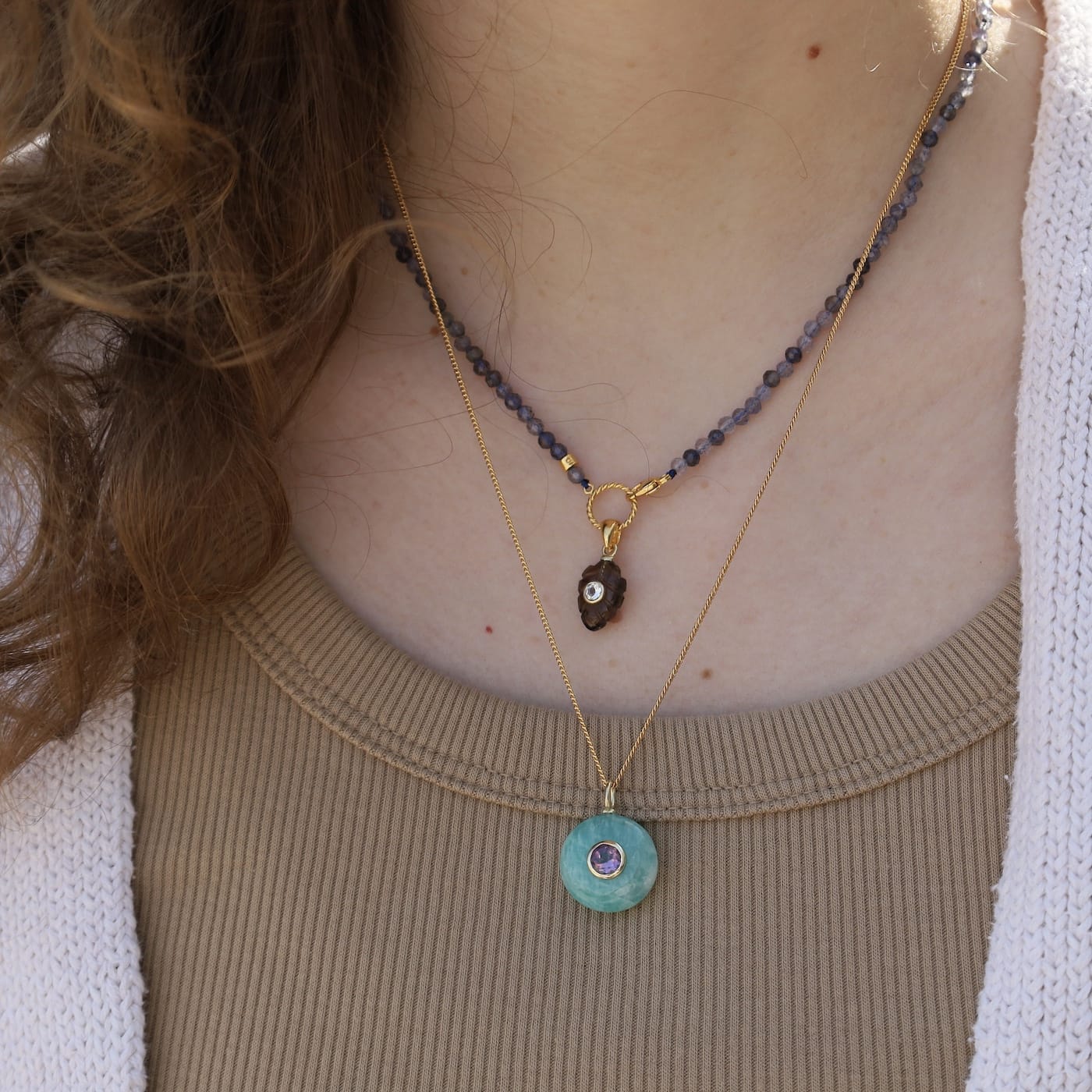 NKL-GPL Fern Necklace Iolite