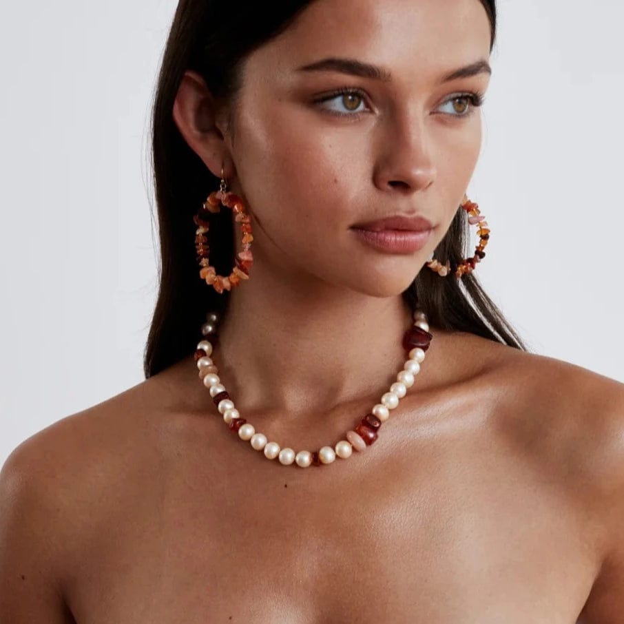 Champagne pearl necklace deals