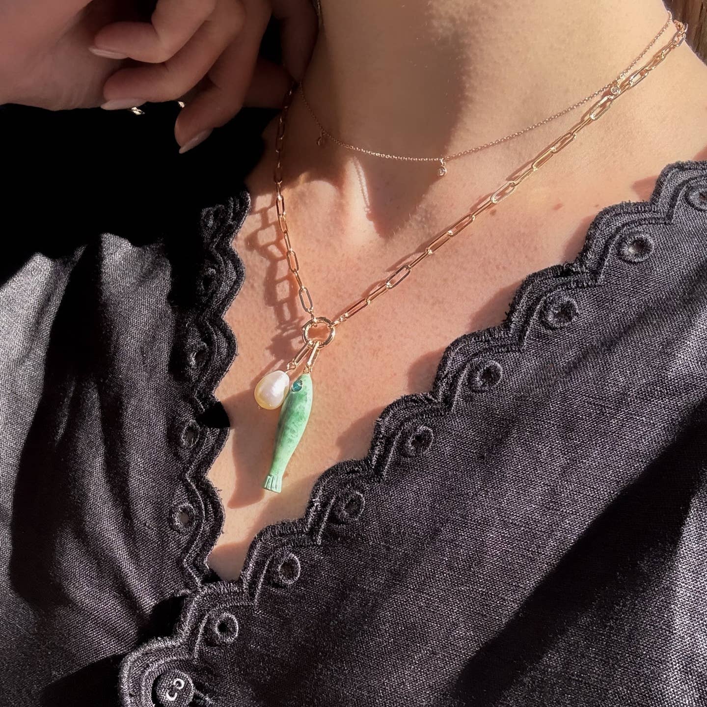 NKL-GPL Finn Charm Holder Necklace - 22"