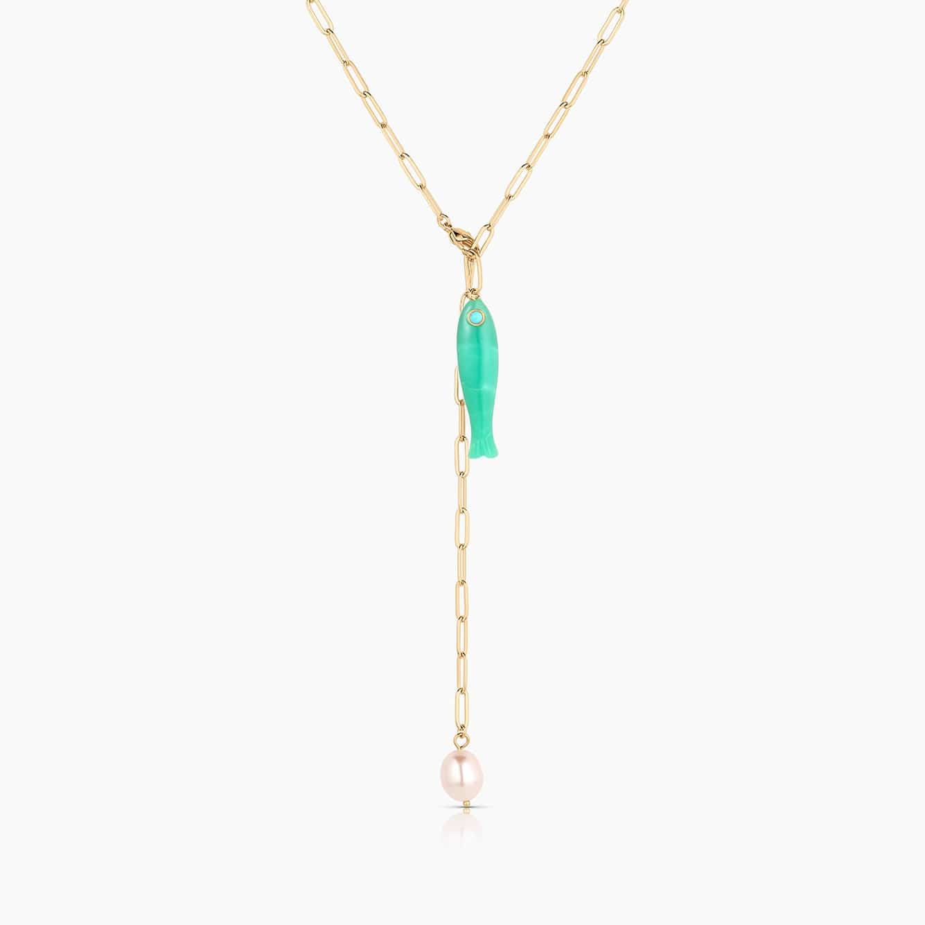 NKL-GPL Fortuna Chrysophase Lariat Necklace