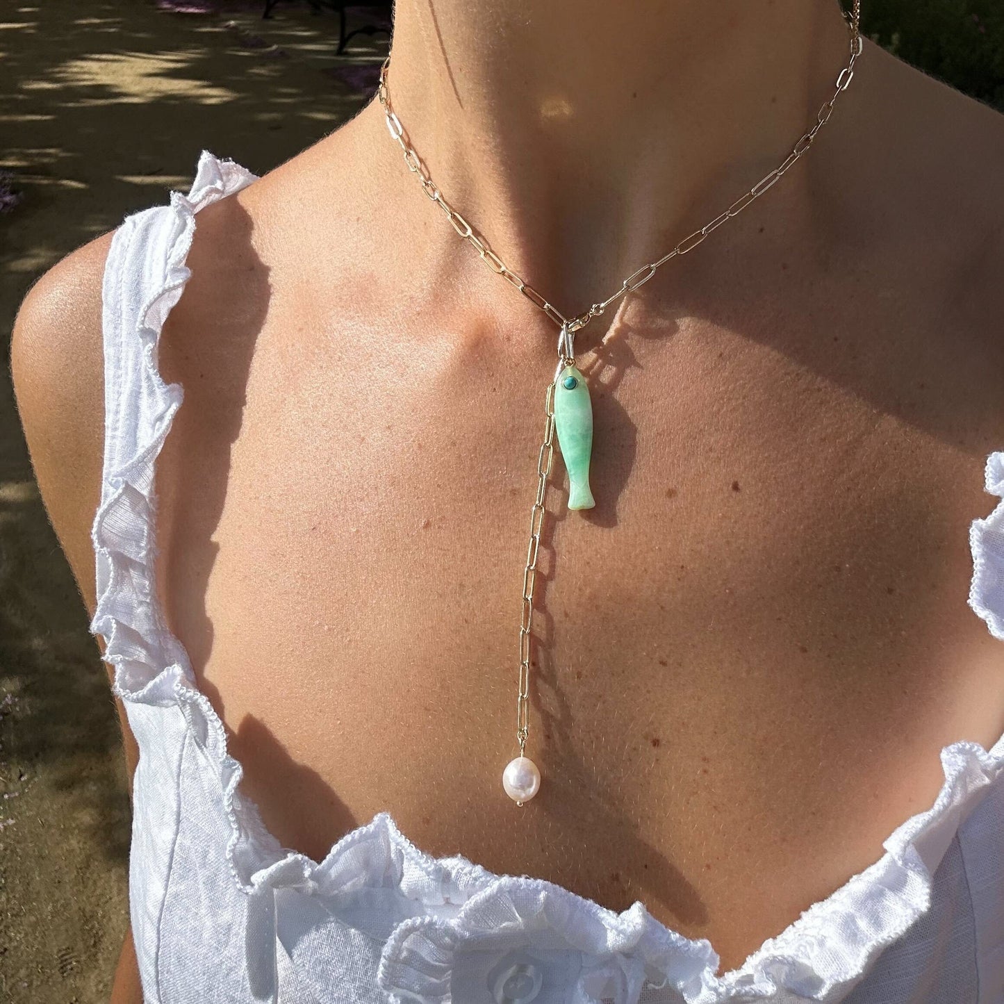 NKL-GPL Fortuna Chrysophase Lariat Necklace