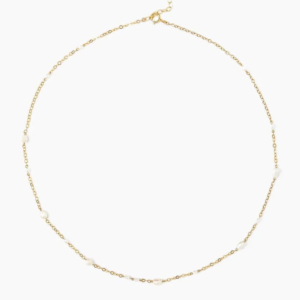 NKL-GPL Free-Form White Pearl Mix Short Necklace