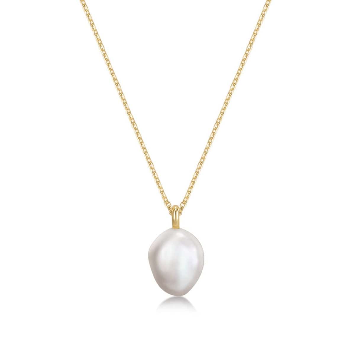 NKL-GPL Freshwater Pearl Pendant - Gold Plated Brass
