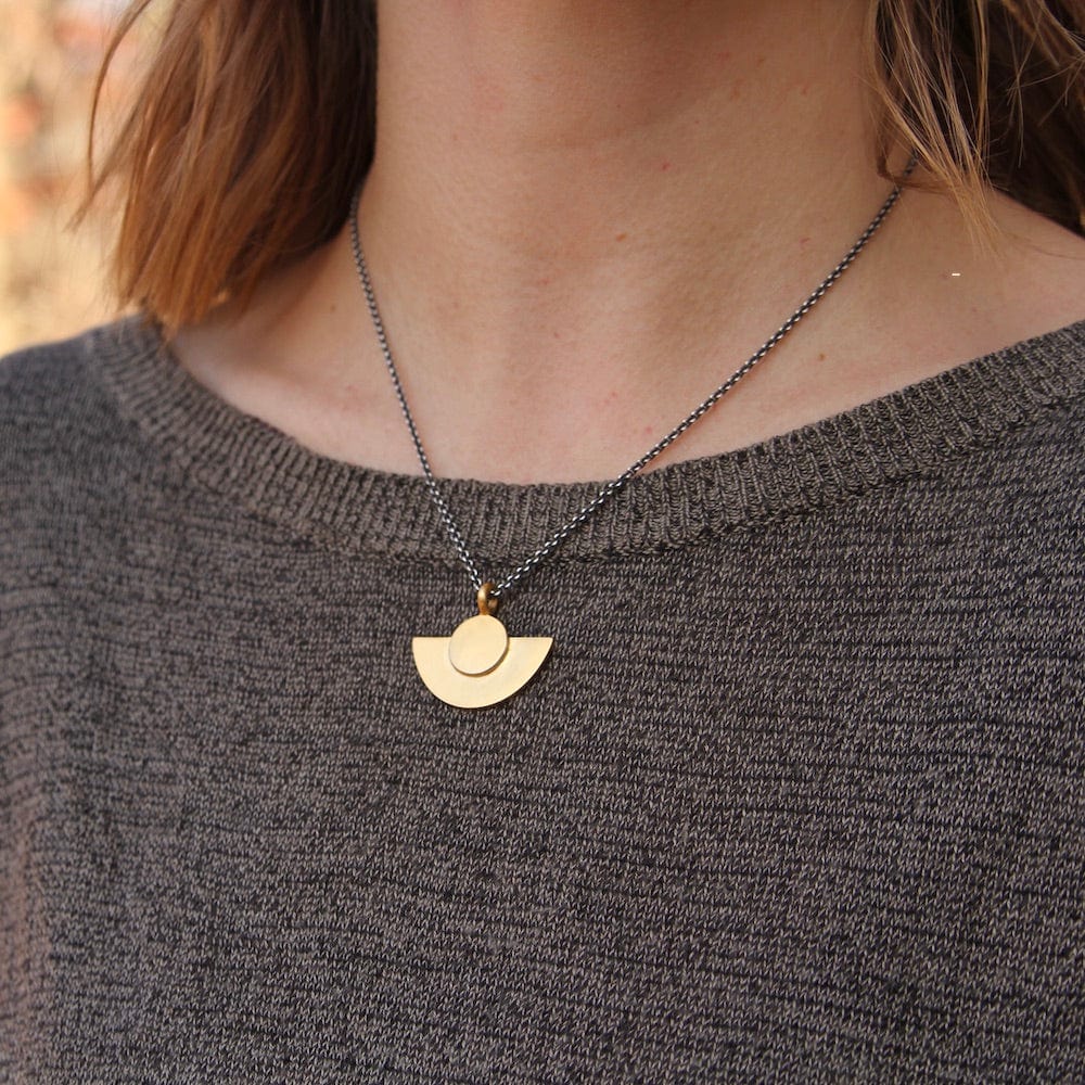 
                      
                        NKL-GPL Full Moon, Half Moon Pendant - Gold Plate
                      
                    