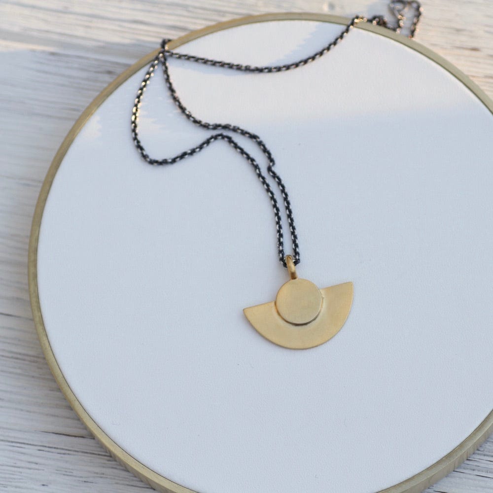 
                      
                        NKL-GPL Full Moon, Half Moon Pendant - Gold Plate
                      
                    