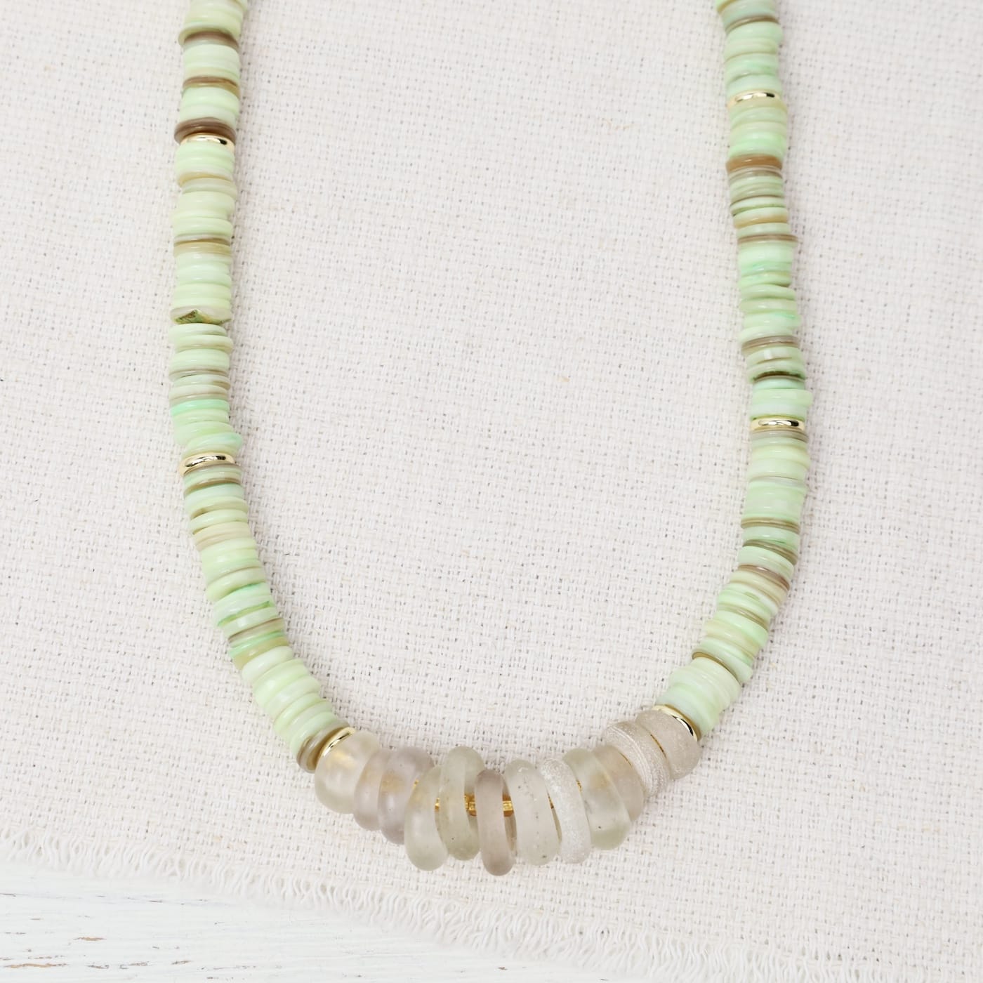 NKL-GPL Garden Boheme Necklace - Fern/Glass
