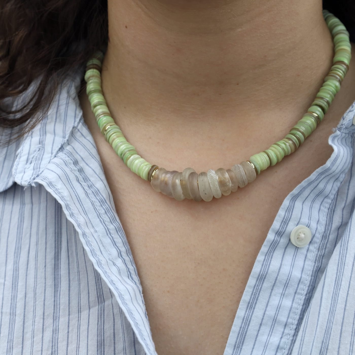NKL-GPL Garden Boheme Necklace - Fern/Glass