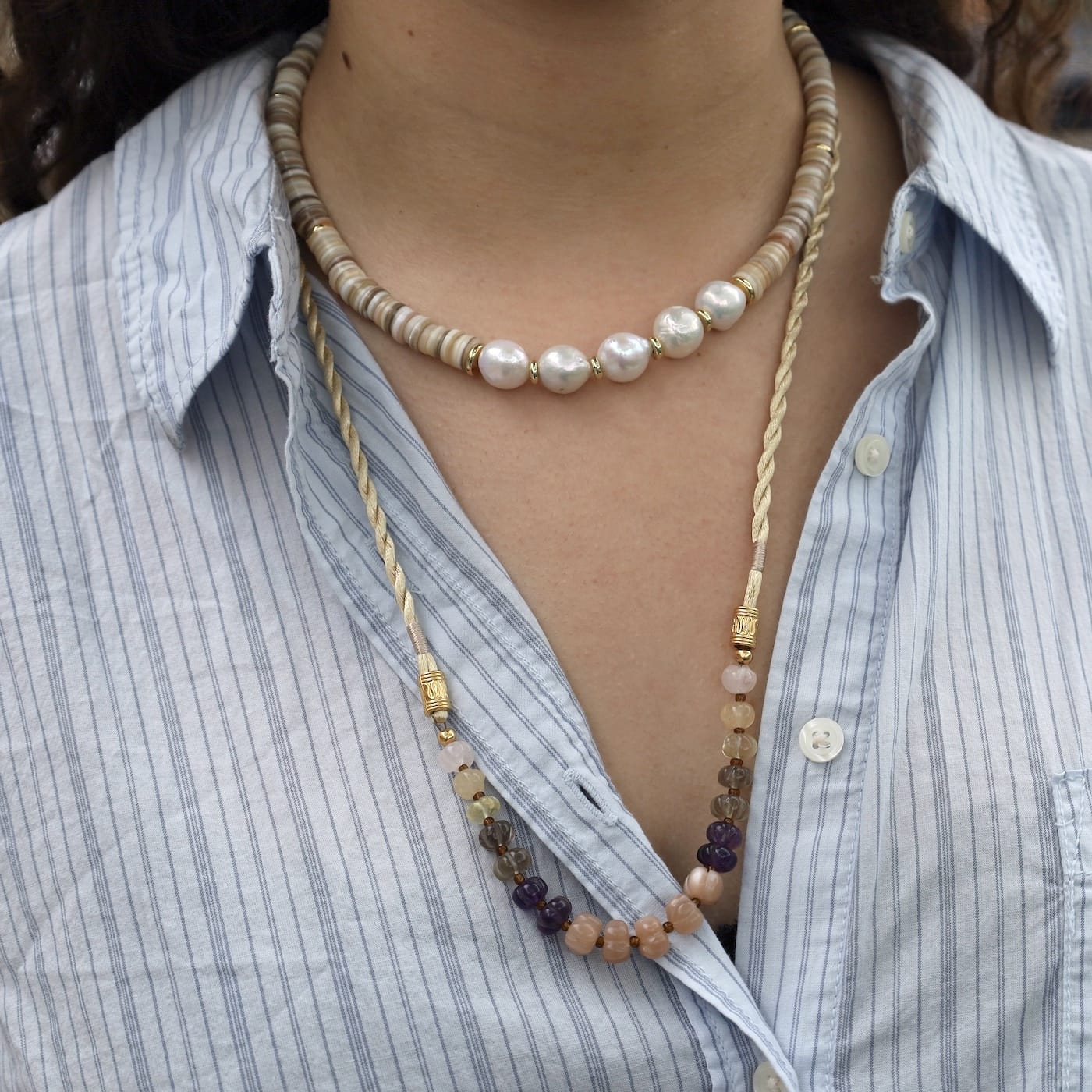 NKL-GPL Garden Boheme Necklace - Ivory/Pearl