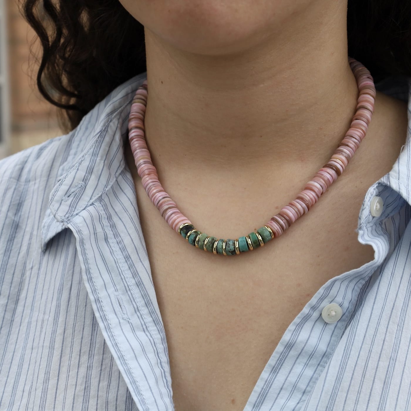 NKL-GPL Garden Boheme Necklace - Quince/Turquoise