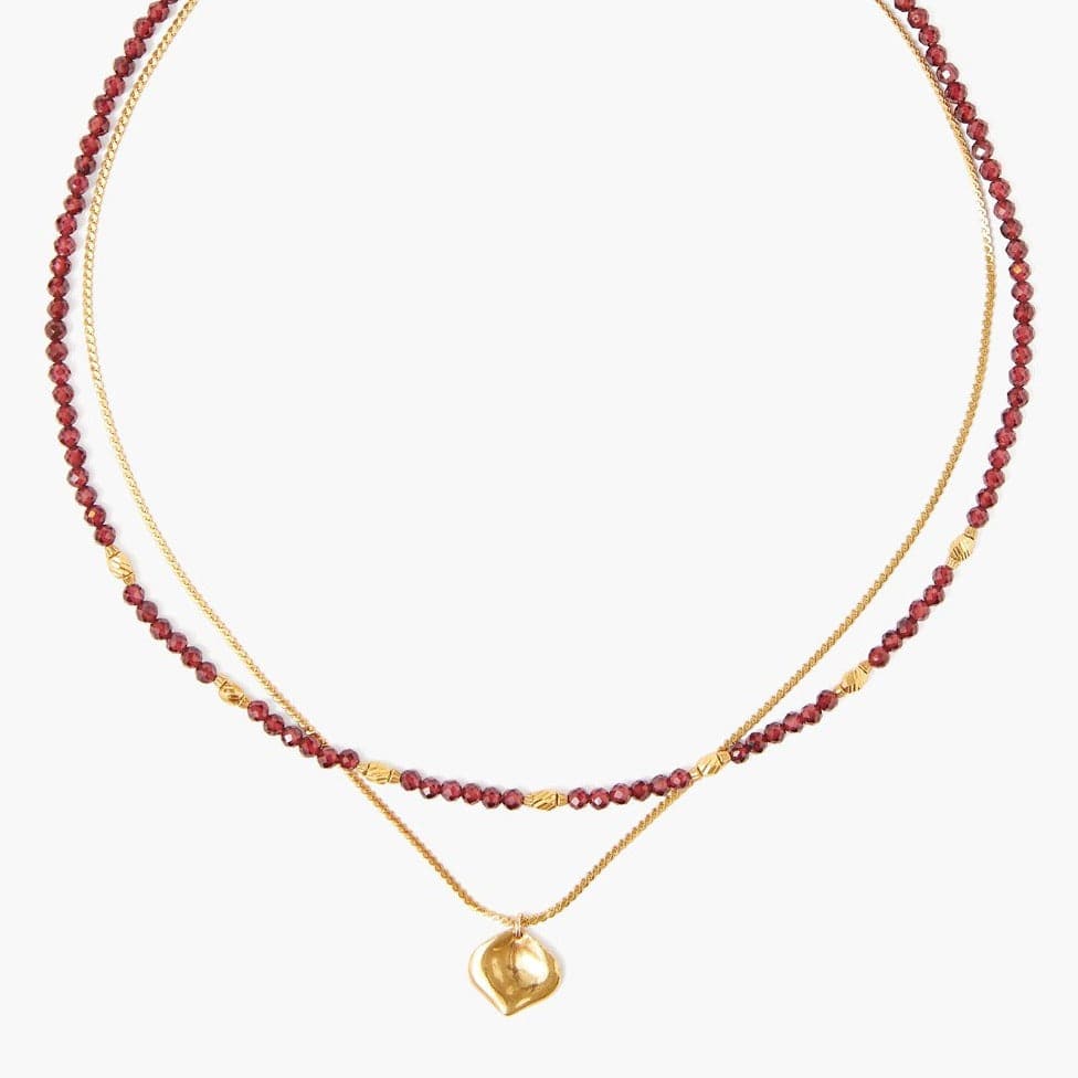 
                      
                        NKL-GPL Garnet & Gold Double Layer Necklace
                      
                    