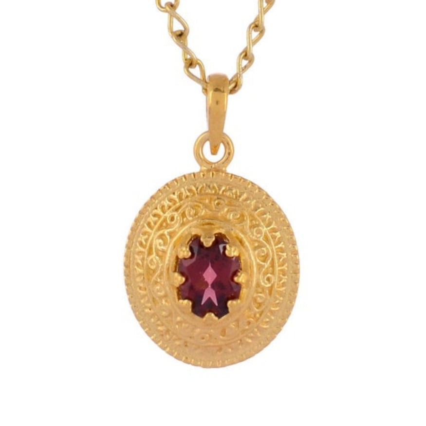 NKL-GPL Garnet Pendant Necklace