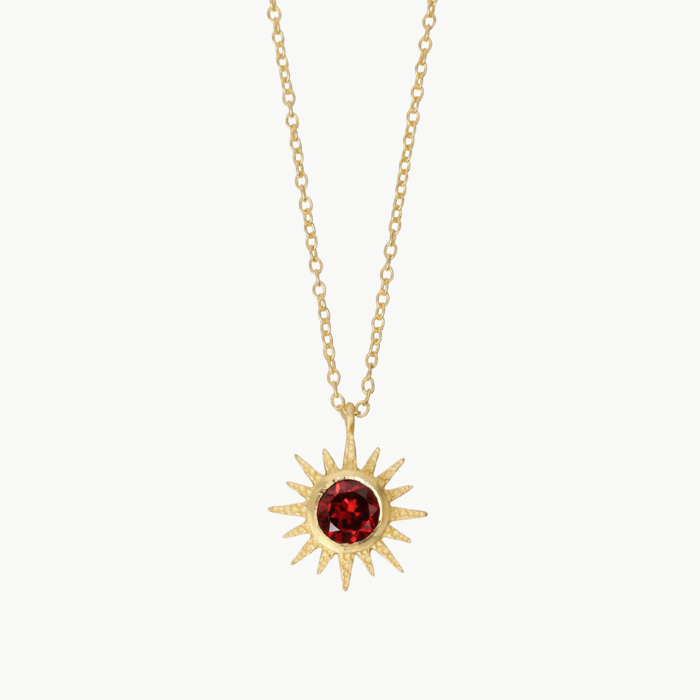 NKL-GPL Garnet Star Pendant Necklace